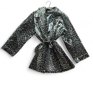 Vintage 90s Bettina Budewig Leopard Lamé Robe – Sheer Y2K Glam Duster